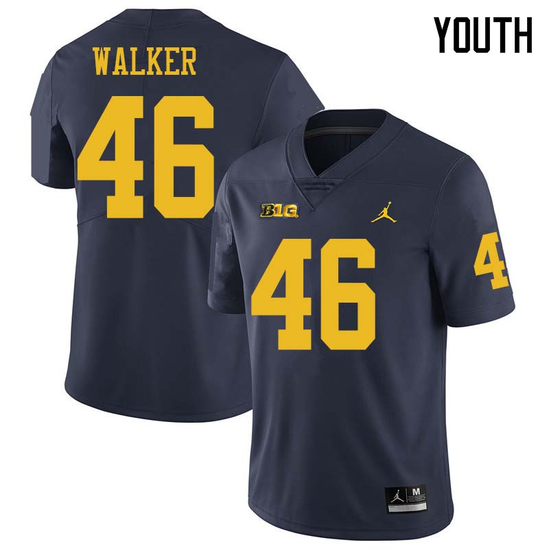 Jordan Brand Youth #46 Kareem Walker Michigan Wolverines College Football Jerseys Sale-Navy